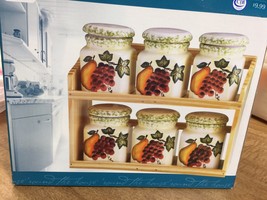 Dolomite 7 Pc Spice Canister Set with Shelf by RTH - £12.54 GBP