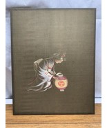 Vintage Japanese Needlepoint Crewel Thread  Geisha Kimono Lady Lantern A... - £31.28 GBP