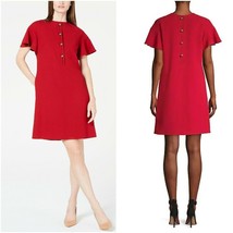 Elie Tahari Krystal Back Button or Front Button 2-way Shift Dress Red sz 12 - £78.97 GBP