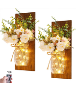 Rustic Wall Sconces Mason Jar Sconces Handmade Wall Art Hanging Design w... - $40.47
