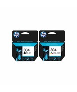 NEW ORIGINAL HP INK CARTRIDGE 304 BLACK + HP 304 TRI-COLOUR - £40.76 GBP