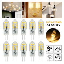 10pcs G4 12SMD Light Bulbs DC 12V Dimmable Warm White 2835 LED Replacment - £34.74 GBP