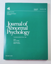 Journal of Abnormal Psychology APA Vol 98 # 4 August 1989 - £7.68 GBP