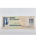VIntage 1988 Sears &amp; Roebuck Co paper gift certificate Unsigned Perfect ... - £18.59 GBP