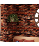 Yancorp 18&quot; X 120&quot; Brick Wallpaper Rust Red Peel and Stick Wallpaper Sel... - £9.20 GBP