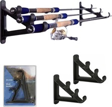 3 Rod Fishing Rack Wall Holder Storage Hanger Organizer Display Home Sho... - $18.69