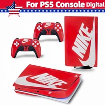 Skin Decal Sticker Cover For Ps5 Console Digital Edition + Controller - Red Logo - £15.30 GBP