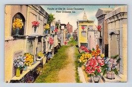 Vaults in St Louis Cemetery No 1 New Orleans LA UNP Linen Postcard M14 - £2.32 GBP