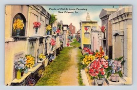 Vaults in St Louis Cemetery No 1 New Orleans LA UNP Linen Postcard M14 - £2.33 GBP