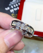 2.50 CT Homme Imitation Diamant 14k or Blanc Sur Fiançailles Anneau de Mariage - $149.95