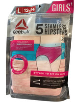 Reebok Girls Size L 12-14 Cotton Hipster 5-Pack Stretch Panties Nip - $14.25