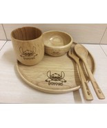 Disney Lilo Stitch Wood Bowl, Plate, Cup, Fork, Spoon Set. RARE collection - €47,77 EUR