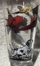Vtg 5 1/8&quot; Flushed Pheasants &amp; Hunting Dog Water Glass - $8.91
