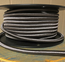 14 Gauge Cloth Covered 3-Wire Cord, Pewter Color - Electrical Power Cable Per Ft - £2.50 GBP