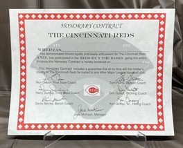 Cincinnati Reds Honorary Contract Certificate 90’s - £7.49 GBP