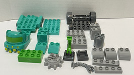 Mega Bloks Mixed Lot of 25 Block and Wheels Gray and Green - $14.83