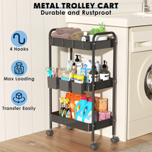 3 Tier Rolling Tool Cart With Wheels Storage Kitchen Trolley Shelf Black... - €28,43 EUR+