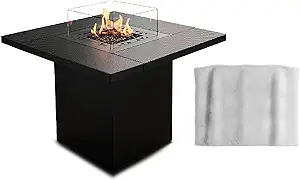 Square Table Gas Fire Pit Table - Propane Space Heater, Covered Rectangl... - $924.99