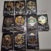 Attack On Titan Enamel Pins Lot Of 10x Official Collectibles Mikasa Armin Hange - £50.60 GBP