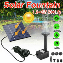 Solar Power Fountain Submersible Floating Water Pump Bird Bath Pond Gard... - $25.99