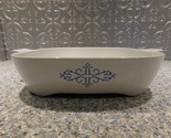 Corning Blue Filligree Scroll Browning Skillet Microwave Casserole - £14.25 GBP