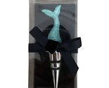 CBK Coastal Mermaid Metal Wine Bottle Stopper Gift Boxed Teal 5 in NWT - $10.22