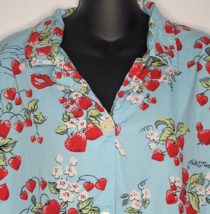 Xxl Pajama Lips Strawberry Hearts Cotton Top Nick Nora Lounge Sleep Floral Vtg - £30.78 GBP