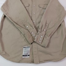 Carhartt FRS006 KHI Men's L Brown Flame Resistant Snap Button Cotton Blend Shirt image 13