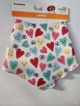 SimplyDog Large Dog  Bandana Valentines Day Hearts XOXO Kisses Love You 18-24&quot; - £6.41 GBP