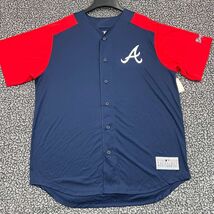 Atlanta Braves Jersey Shirt Men Large Fanatics Button Up Short Sleeve New L - $54.28 CAD