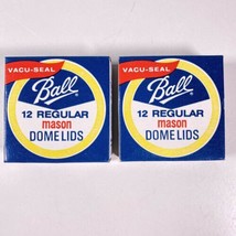 Ball Regular Mason Dome Lids Vintage 2 Boxes Of 12 = 24 Lids Total New USA - £11.74 GBP