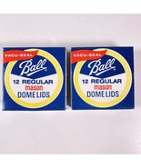 Ball Regular Mason Dome Lids Vintage 2 Boxes Of 12 = 24 Lids Total New USA - $278.52 MXN