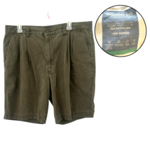 Dockers Men’s Gray Pleated Chino Shorts Khaki Cotton Casual Classic Comfort - $14.84
