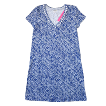 NWT Lilly Pulitzer Etta in Corsica Blue Easy Peasy Short Sleeve T-Shirt Dress XS - £71.45 GBP