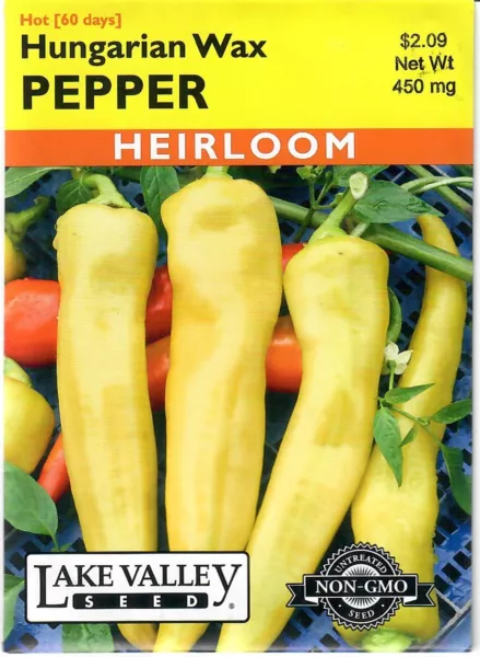Pepper Hungarian Wax Non Gmo Vegetable Seeds Lake Valley 12/24 Fresh New - £6.98 GBP