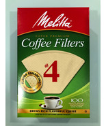 MELITTA #4 COFFEE PAPER FILTER NATURAL BROWN 100 CT - £9.93 GBP