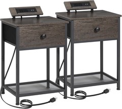 Amhancible Night Stand, End Tables Living Room Set Of 2, Small, Het03Sdpdg - $77.99