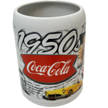 Vintage 1998 Large 1950s Generation Coca Cola Ceramic Mug Stein 5&quot; Tall - £10.59 GBP
