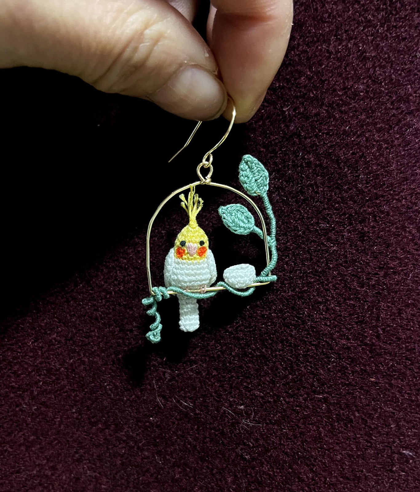 Cockatiel Parrot Bird Earrings Poetic Funny Miniature 3D Model Unique Gift - $22.70 - $25.50