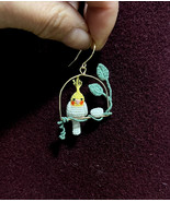 Cockatiel Parrot Bird Earrings Poetic Funny Miniature 3D Model Unique Gift - $31.17 CAD - $35.02 CAD