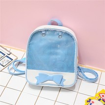 MSMO Kawaii Transparent Heart Window ita Student School Bag Backpack Candy Color - £62.57 GBP