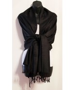 Black High Quality Pashmina Wool Soft Large Scarf Shawl paisley - £15.04 GBP