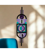 Purple and teal Wall Art, Wood wall decor, Modern Wall hanging 38x10 by ... - $197.99