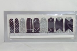 Nail Polish Strips (18 double ended) (new) PLUM ICE - PLUM &amp; SILVER - £8.67 GBP
