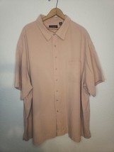 Size 4X Roundtree and Yorke 78% Modal 22% Polyester Button Up Shirt Orange - $12.46