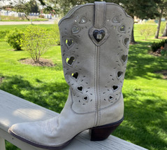 Durango Women’s Cowgirl Boots RD4321 Crush cutout Heartfelt Beige Size 8.5 W/Box - £68.67 GBP