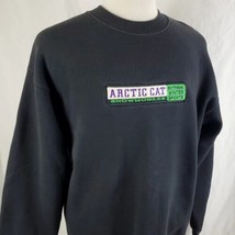 Vintage Artic Cat Snowmobiles Sweatshirt Large Black Crew Neck Embroider... - $21.99