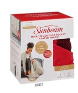 Sunbeam Microplush Foot Pocket Electric Heated Throw Blanket 3Heat Setti... - £45.03 GBP
