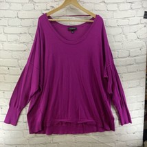 Lane Bryant Sweater Womens Plus Sz 26/28 Magenta Pink Loose Fit - £14.24 GBP
