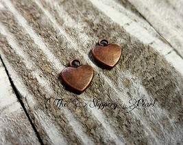 Heart Charms Pendants Alice in Wonderland Charms Antique Copper Tone Findings 10 - £1.66 GBP